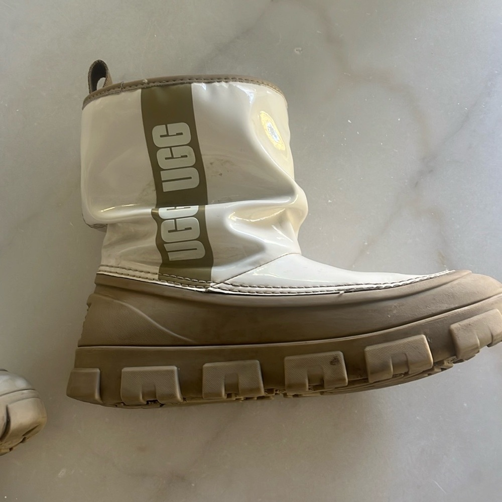 UGG rain boots. They are and super snuggly and water proof
